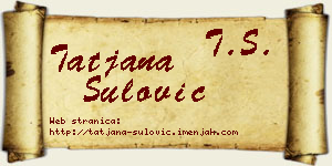 Tatjana Šulović vizit kartica
